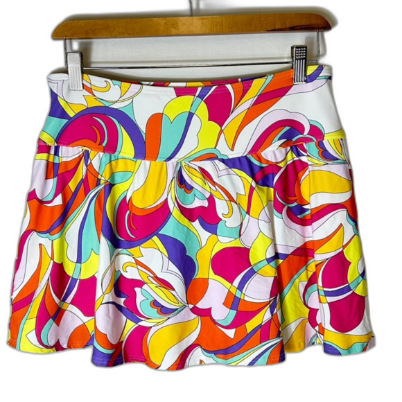 Carmen Marc Valvo Colorful Swirl Swim Skirt - Picture 4 of 12